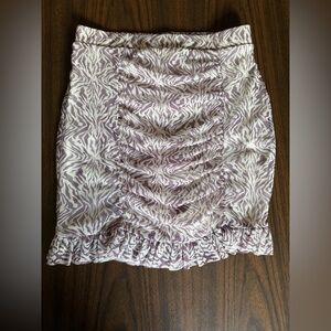 Free People Zebra Ruched Romi Mesh Purple White mini Skirt Size XS